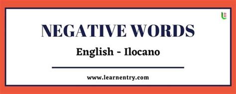 ilocano bad words|List of Negative words in Ilocano and English